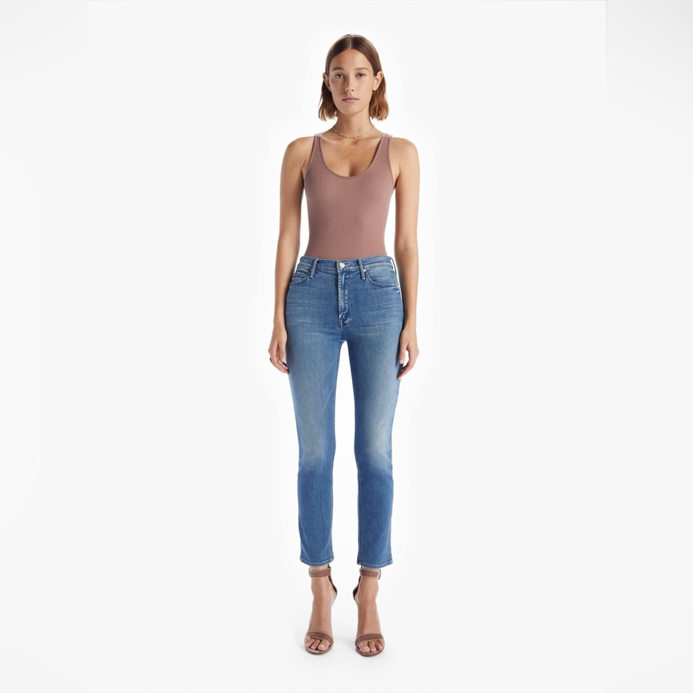 MOTHER The Mid Rise Dazzler Ankle Jeans in Wet My Plants Wash